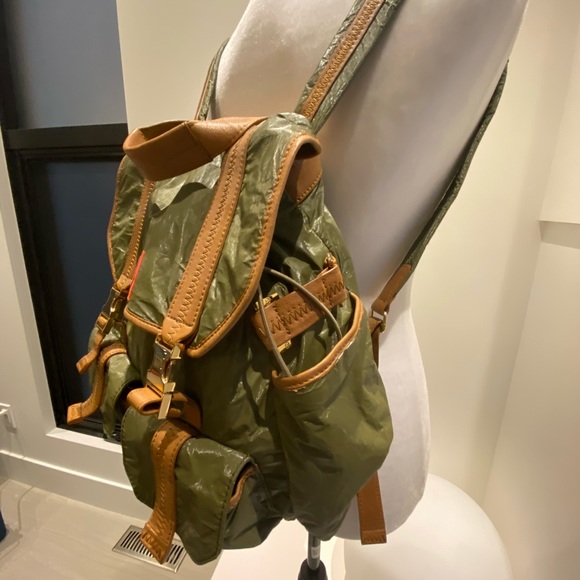 Tory Burch Olive Green and tan back pack - Picture 3 of 5